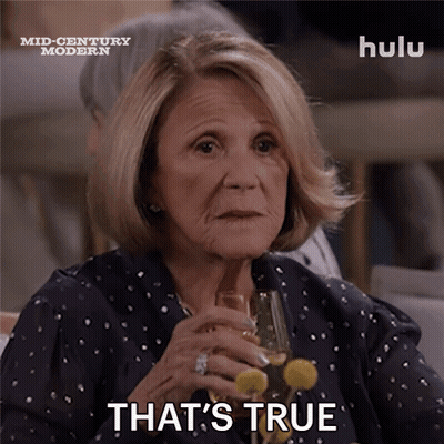 Older Woman Holding Wine Saying That's True GIF