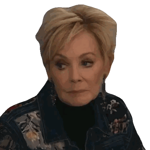 Older Woman In Denim Jacket And Earrings Sticker