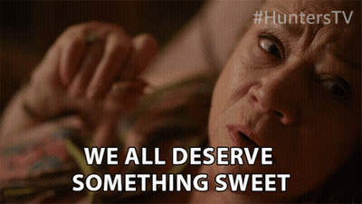 Older Woman Laying In Bed We All Deserve Something Sweet GIF