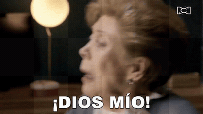 Older Woman Making Funny Face Saying Dios Mio GIF