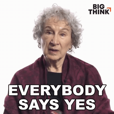 Older Woman Says Everybody Says Yes GIF