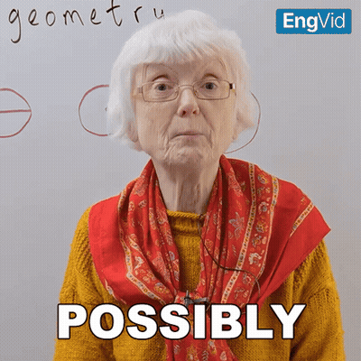 Older Woman With Glasses And Scarf Saying Possibly GIF