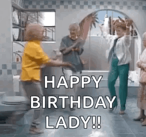 Older Women Dancing Happy Birthday Lady GIF