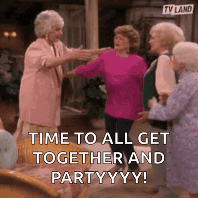 Older Women Dancing Time to All Get Together and Partyyyy