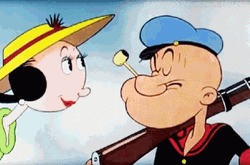 Olive Oyl Popeye Cute Kiss GIF