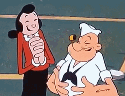 Olive Oyl Popeye Happily Laughing  GIF