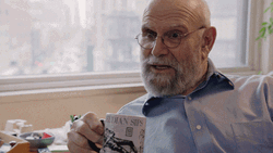 Oliver Sacks Sipping Tea GIF