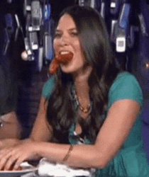 Olivia Munn Eating Sausages GIF