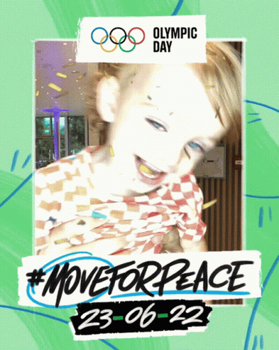Olympic Day Poster With Young Boy GIF
