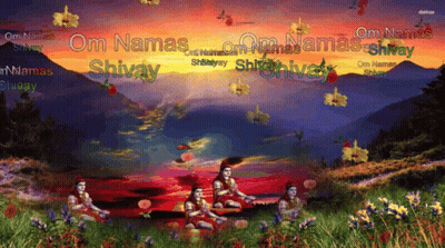 Om Namas Shivay Is Written On The Bottom Of A Painting GIF