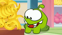 Om Nom Eating Banana GIF