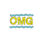 OMG Text With Blue Waves Sticker