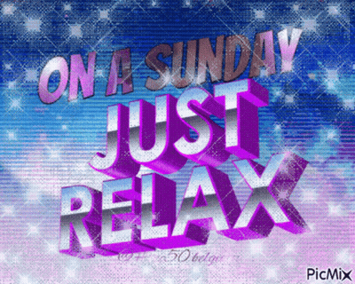 On A Sunday Just Relax With A Blue Background GIF