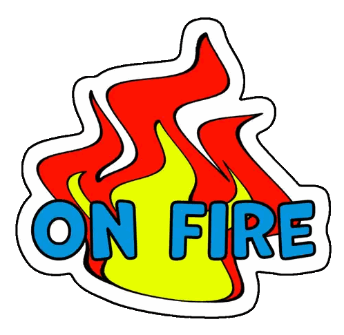 On Fire Flame Sticker