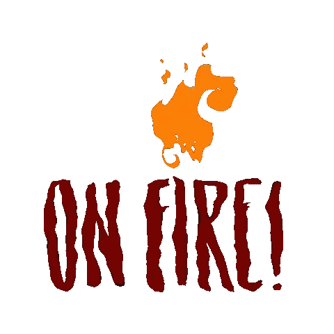 On Fire Sign With Flames Sticker