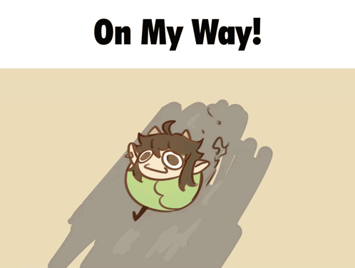 On My Way Cartoon Drawing GIF