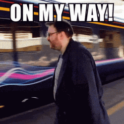 On My Way Man Entering Train GIF