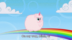 On My Way Pink Fluffy Unicorns Dancing On Rainbows GIF