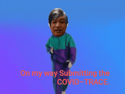 On My Way Submitting The Covid-Trace Blue And Purple Background GIF