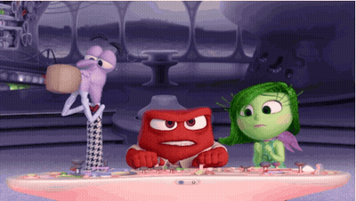 One Angry Cartoon Character At Table With Group GIF