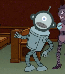 One Eye Robot Pimp Walk GIF