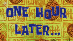 One Hours Later Blue Text GIF