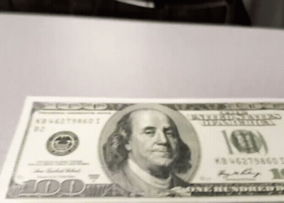 One Hundred Dollar Bill With Franklin GIF
