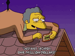 One Million Dollars Jackpot Moe Simpsons GIF