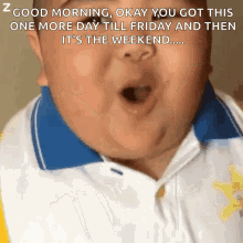 One More Day Cute Fat Kid Thumbs Up  GIF