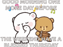 One More Day Dancing Animated Bears Milk Mocha GIF