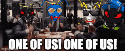 One Of Us Group Sitting Around Table GIF