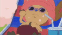 One Piece Chopper Eating Cotton Candy  Relaxing GIF
