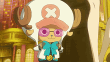 One Piece Chopper Fixing Bow Tie GIF