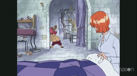 One Piece Chopper Getting Caught By Nami GIF