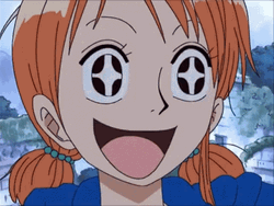 One Piece Nami Thrilled Money Eyes GIF