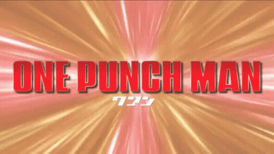 One Punch Man Red On Yellow Background GIF