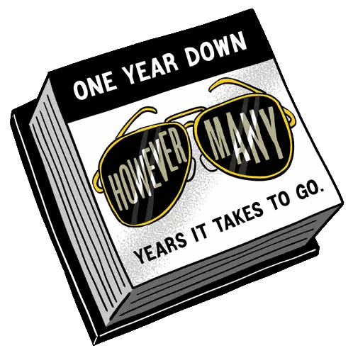 One Year Down Book Sticker