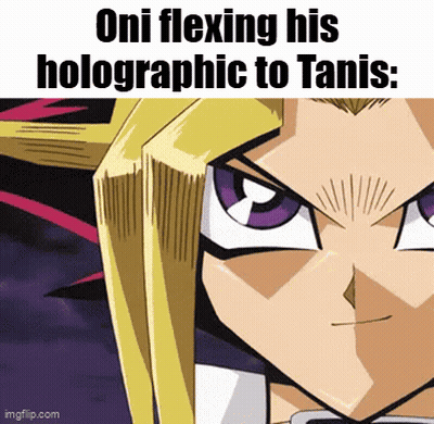 Oni Flexing Holographic To Tanis GIF