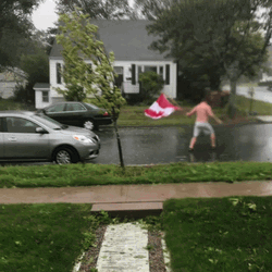 Only In Canada Man Battling Storm GIF