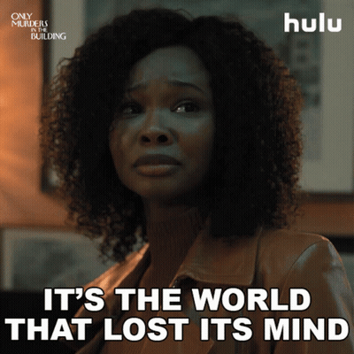 Only Murders In The Building Poster World Lost It GIF