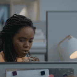 Oop Reaction When She Saw Her Boss Coming GIF
