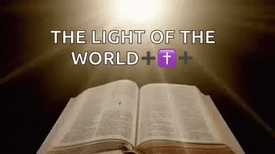 Open Bible Saying The Light Of The World GIF