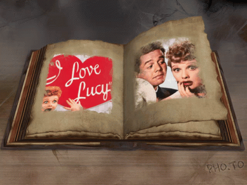 Open Book Saying I Love Lucy GIF