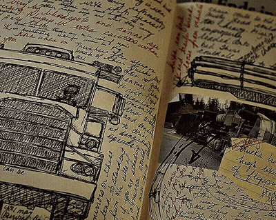 Open Book Saying Trucks GIF