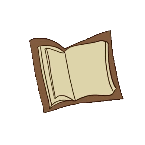 Open Book With Brown Border Sticker