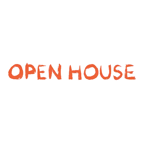 Open House In Orange Sticker