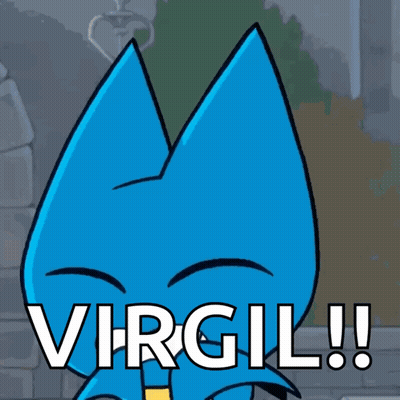 Open-Mouthed Cartoon Character Saying Virgil