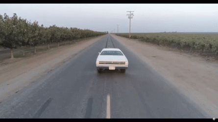 Open Road White Car Burnout GIF