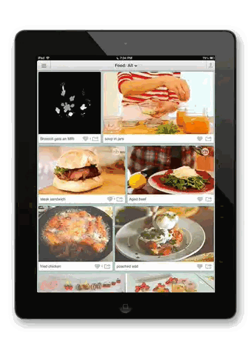 Open Tablet Showing Food Sticker