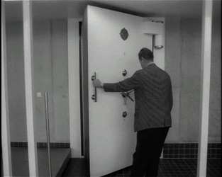 Opening Massive Safe Black And White GIF